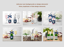 Load image into Gallery viewer, Mockup Scene - Mini Champagne Bottle | Mockup | PSD | Photoshop | Affinity Designer | Front View
