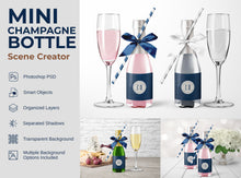 Load image into Gallery viewer, Mockup Scene - Mini Champagne Bottle | Mockup | PSD | Photoshop | Affinity Designer | Front View
