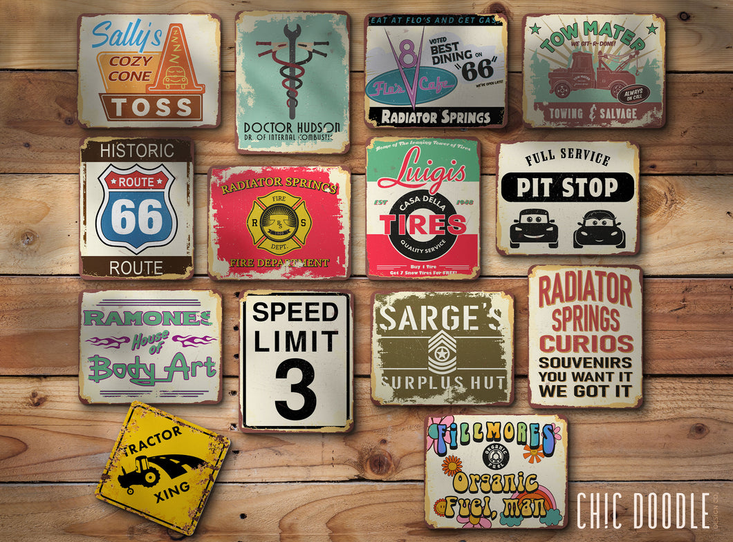 Radiator Springs Party Signs | DIGITAL | Printable | Instant Download | 8x10