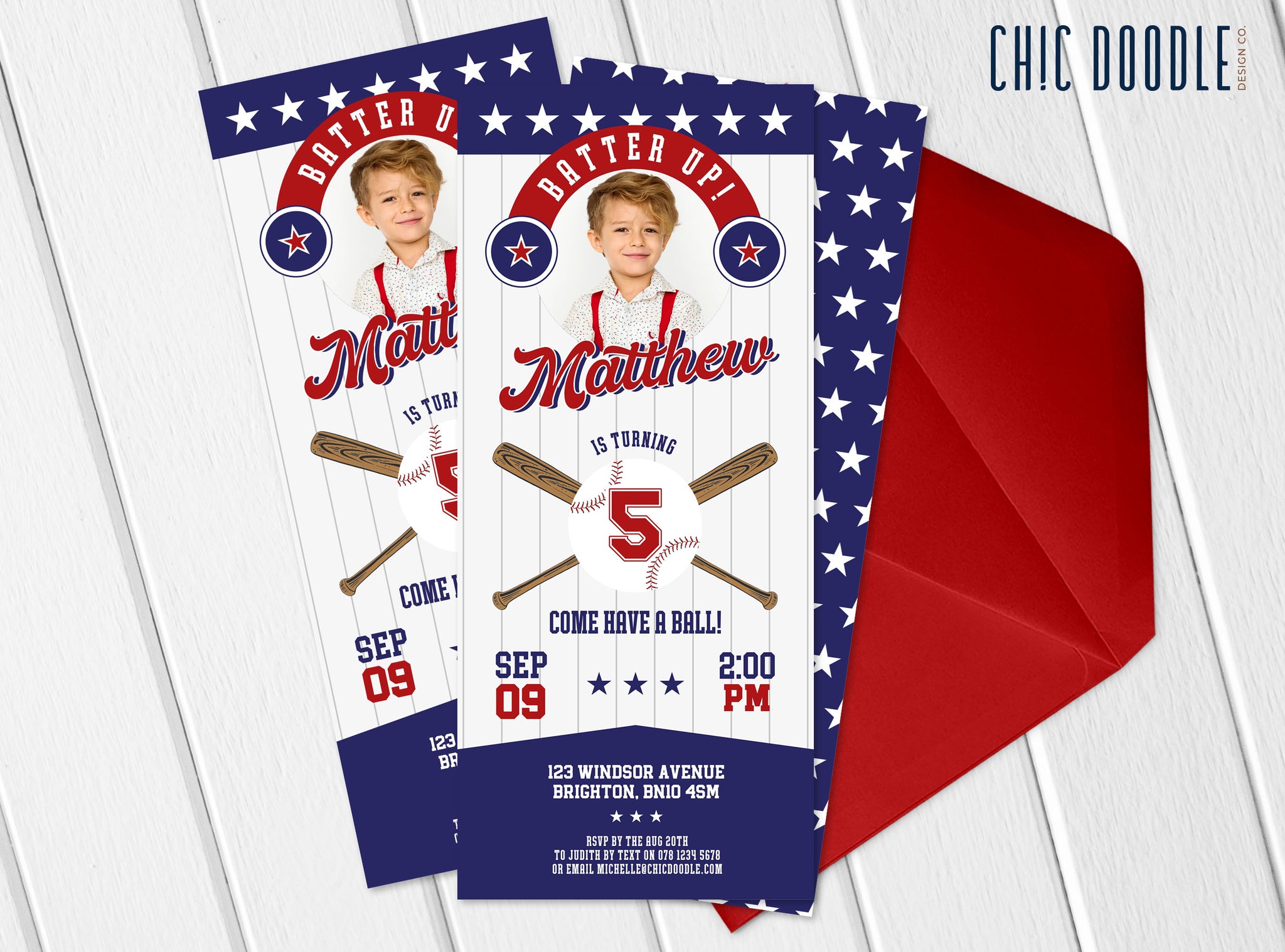 Baseball Ticket Printable Party Invite