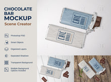 Load image into Gallery viewer, Mockup Scene - Chocolate Wrapper | Mockup | PSD | Photoshop | Lay Flat | Top View
