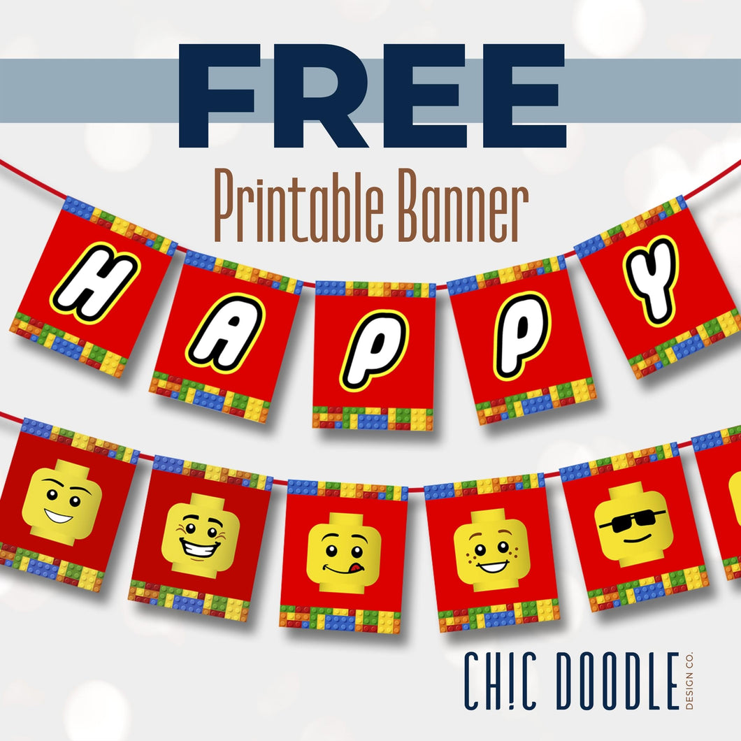 FREE Building Blocks Party Banner | DIGITAL | Printable | Editable | Instant Download